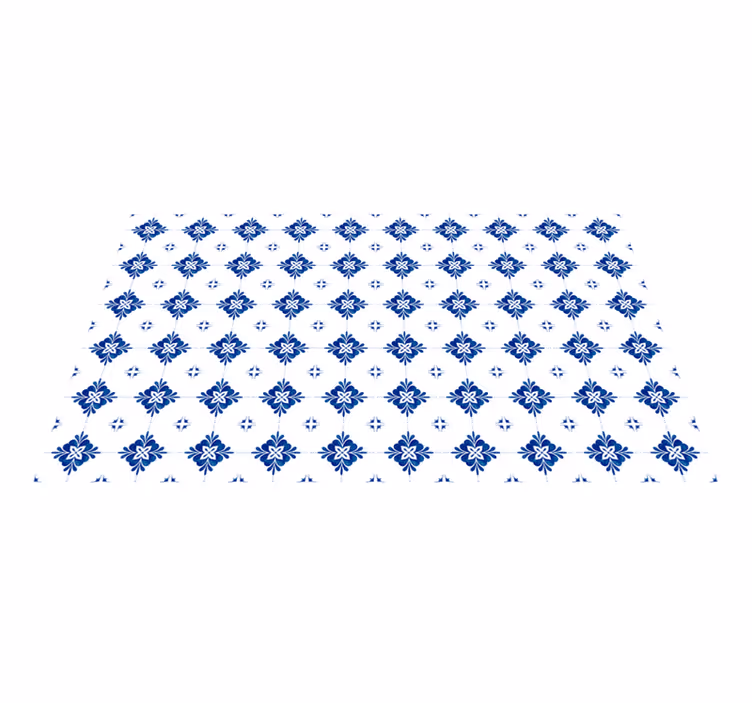 Vinyl Teppich Fliesenoptik keramik-blumenmotiv - TenStickers
