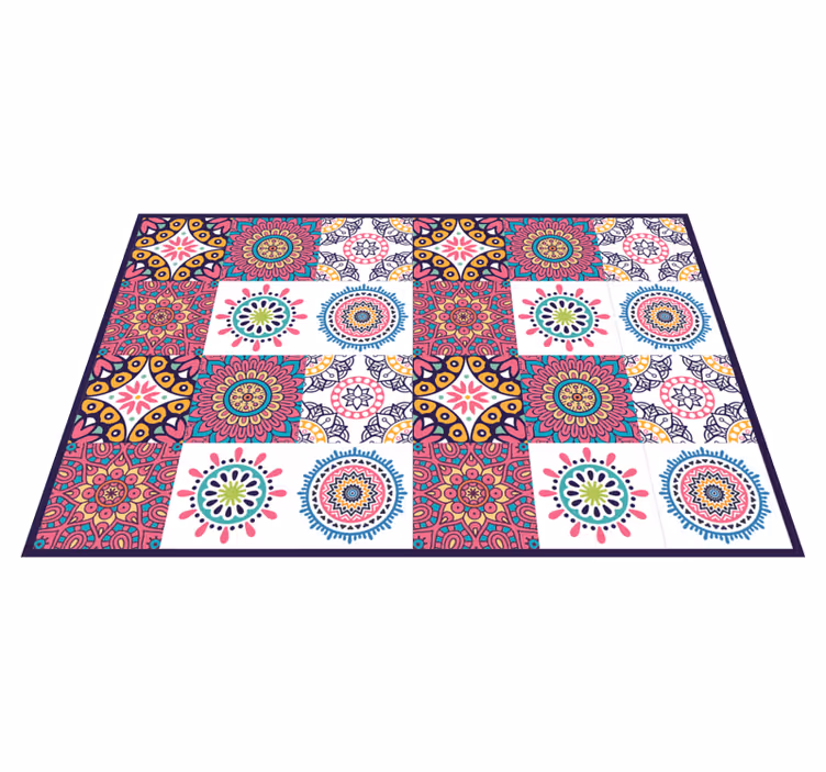 Vinyl Teppich Küche Modernes buntes mandala - TenStickers