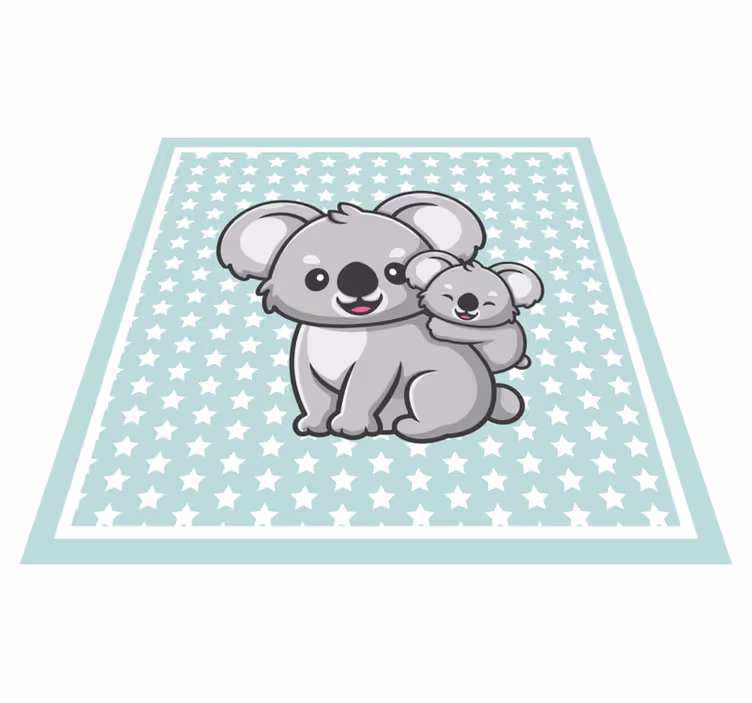 Vinyl Teppich Kinder mama und baby koalas - TenStickers
