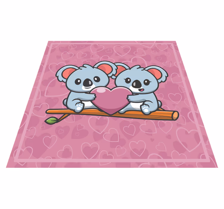 Vinyl Teppich Kinder koala-liebesherz - TenStickers