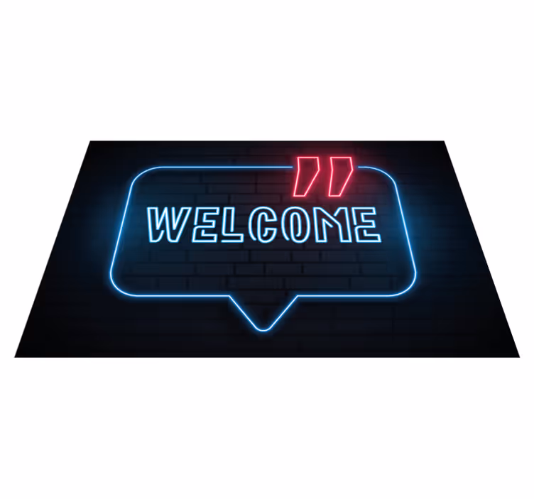 Vinyl Teppich Eingang neonblaues schild - TenStickers