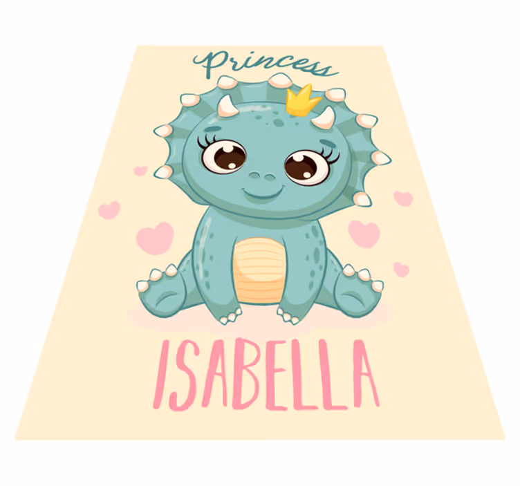 Vinylteppich mit Name Anpassbare dinosaurier-prinzessin - TenStickers