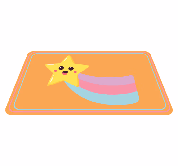 Vinyl Teppich Kinder lächelnder stern regenbogen - TenStickers