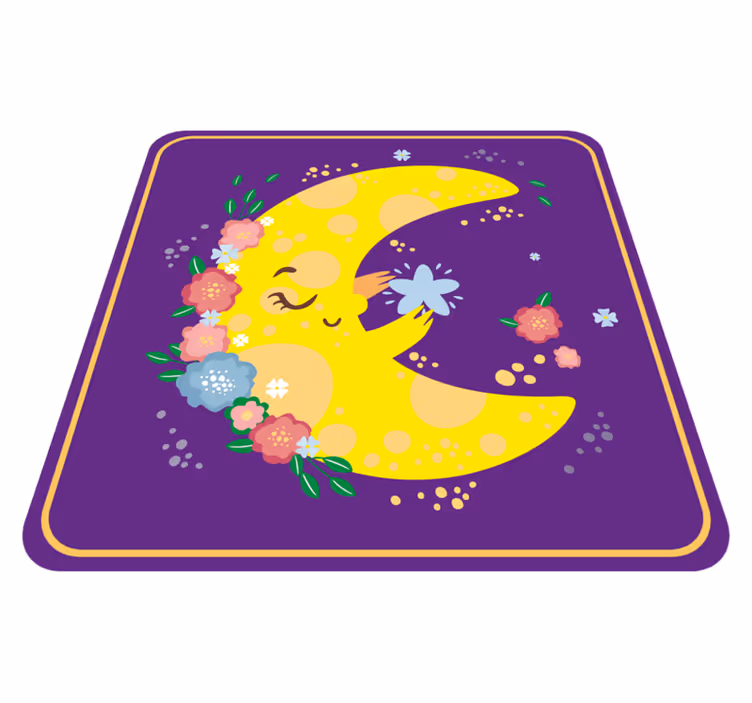 Vinyl Teppich Sterne fröhliche mondblüte - TenStickers