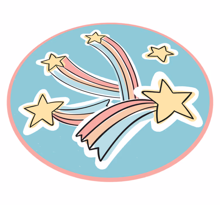 Vinyl Teppich Kinder bunte regenbogensterne - TenStickers