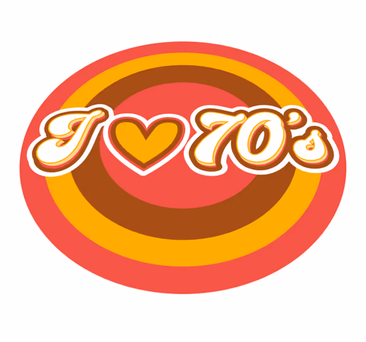 Vinylteppich Vintage Ich liebe 70er wirbel - TenStickers
