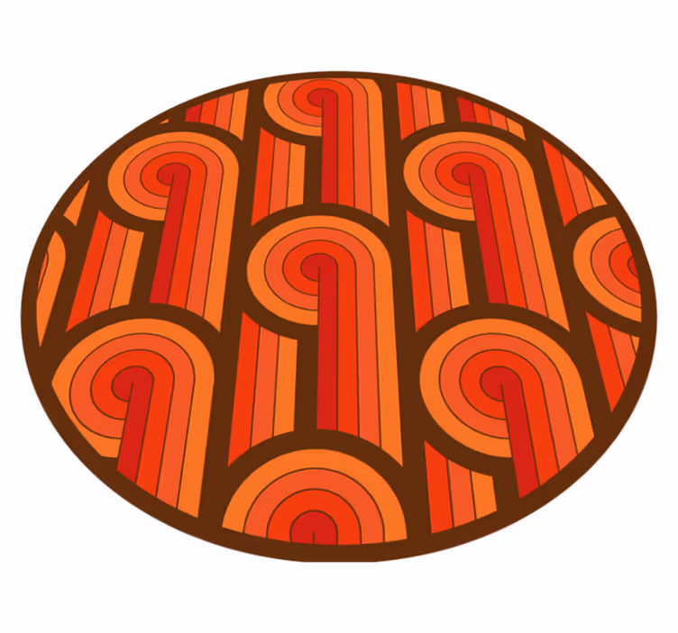 Vinyl Teppich rund vintage rundes motiv - TenStickers
