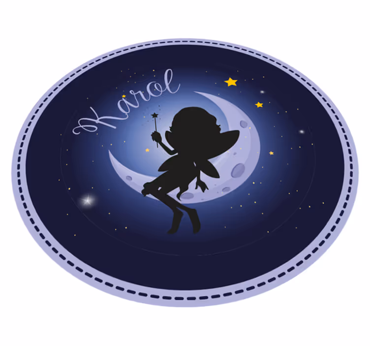 Vinylteppich kindlich fee mondlicht mit namen - TenStickers