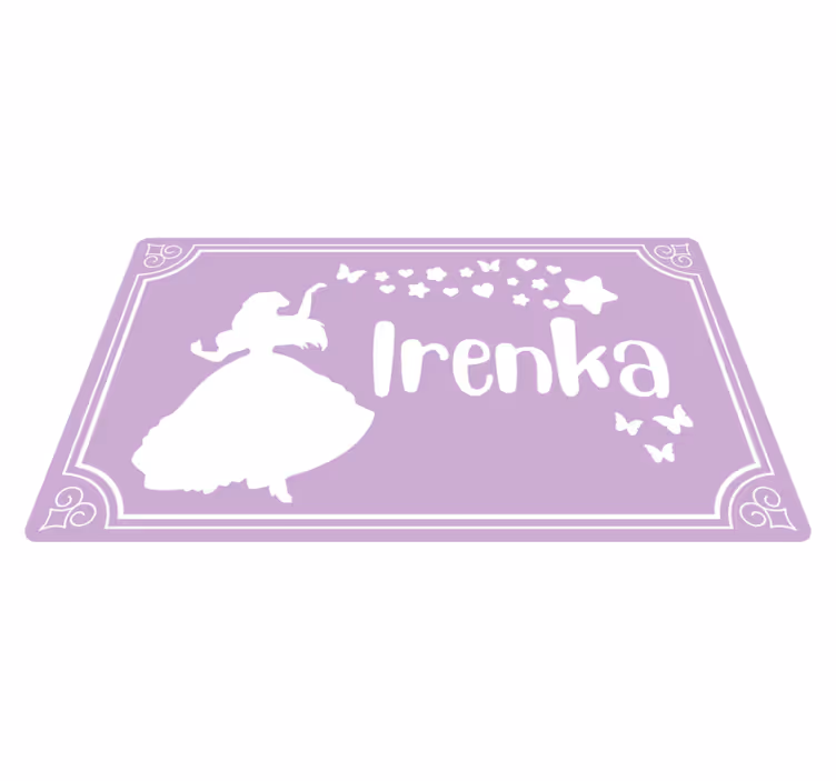 Vinylteppich mit Name Kleine prinzessin mit sternen - TenStickers