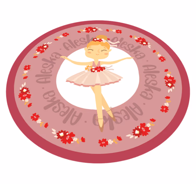 Vinylteppich mit Name Lustige ballerina-prinzessin - TenStickers