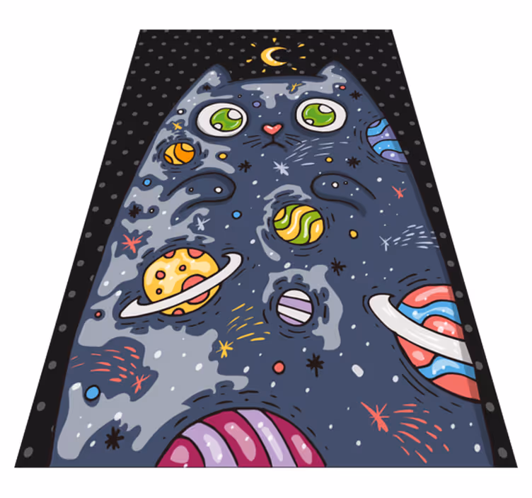 Vinylteppich kindlich kosmisches katzenabenteuer - TenStickers