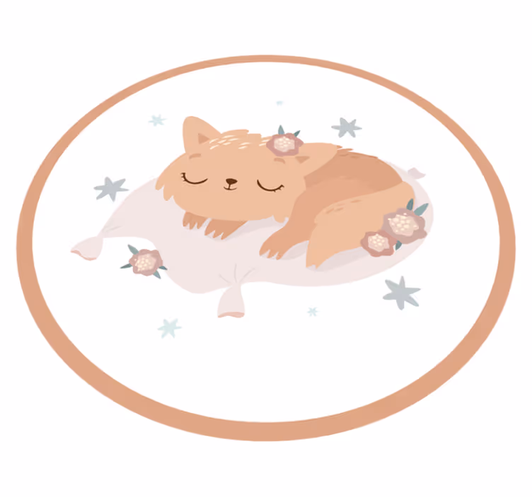 Vinylteppich kindlich schlafender fuchs - TenStickers