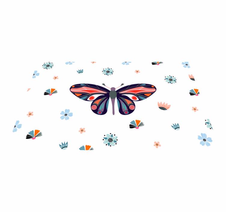 Vinylteppich Schlafzimmer Stilvoller bunter schmetterling - TenStickers