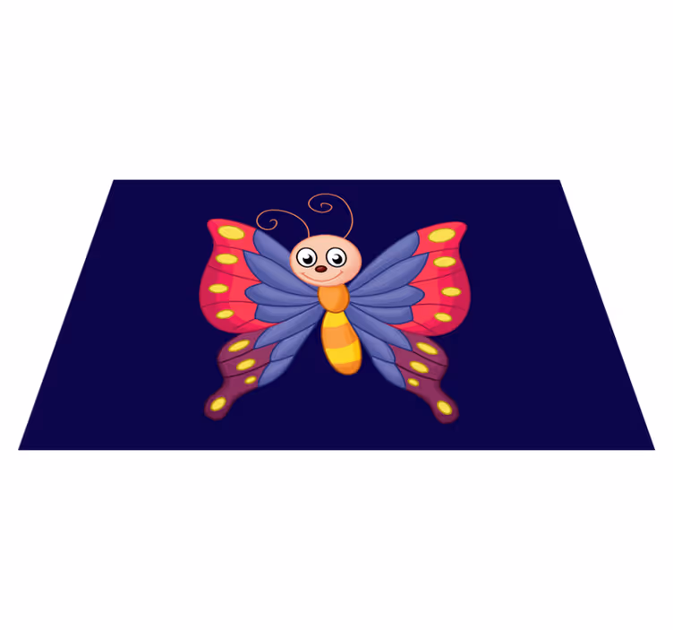 Vinyl Teppich Kinder glücklicher schmetterling im flug - TenStickers