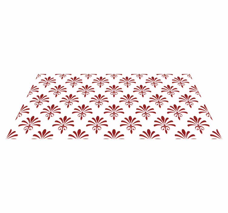 Vinyl teppich modern mit rotem blumenmuster - TenStickers