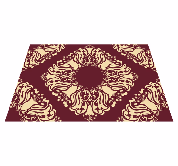 Vinyl Teppich Mosaik burgunderfarbenes blumenmuster - TenStickers