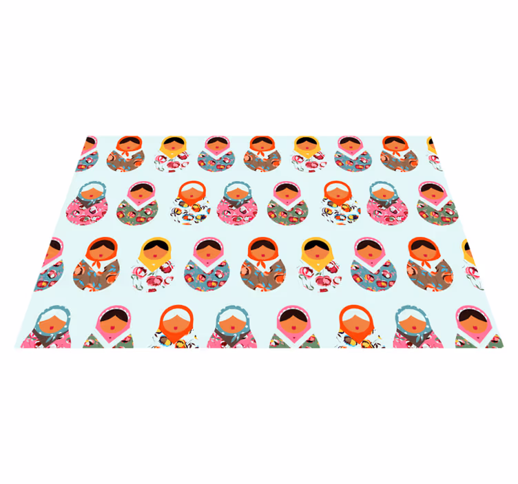 Vinyl Teppich ethnisch lebendige matrjoschka-puppen - TenStickers