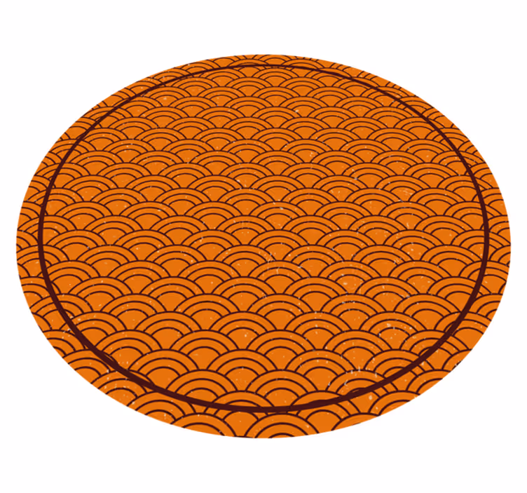 Vinyl Teppich rund orangefarbenes wellenmuster - TenStickers
