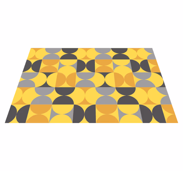 Vinyl teppich geometrisch im spiel mit kreismustern - TenStickers