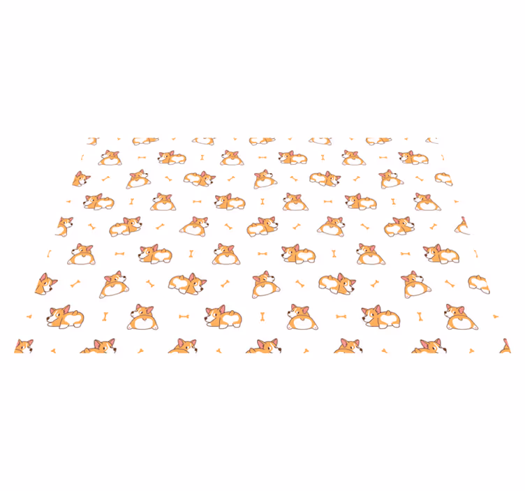 Vinyl teppich kinder mit süßen corgi figuren - TenStickers