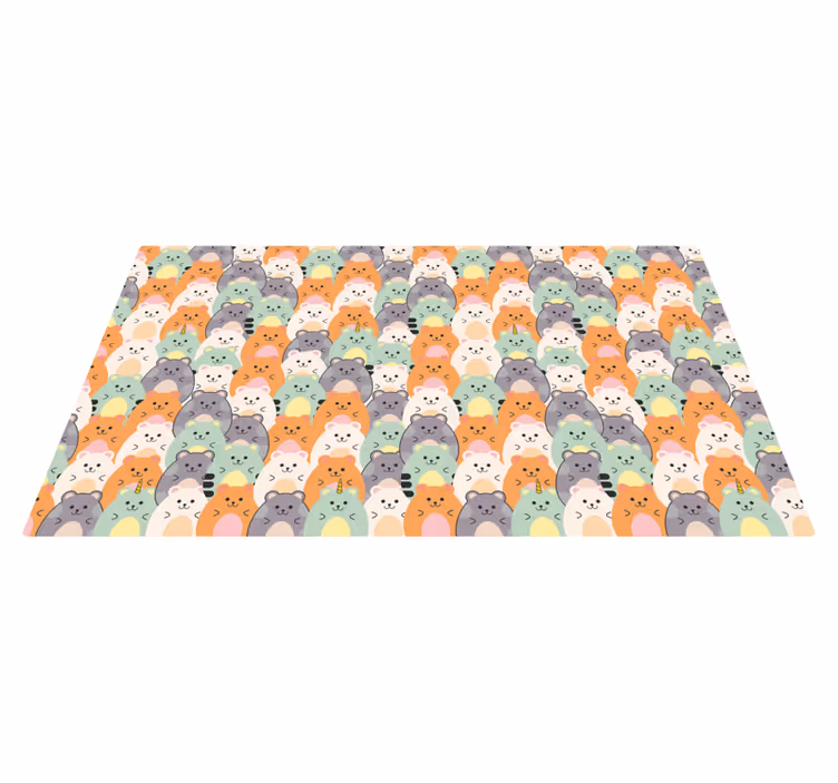 Vinylteppich Tiere Mehrfarbige hamster essen - TenStickers