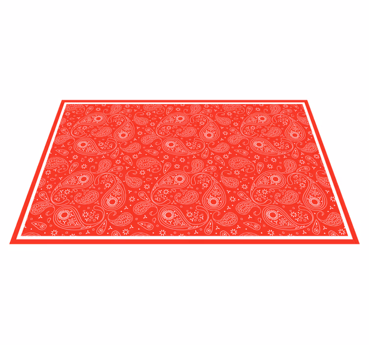 Vinylteppich Textur Rotes boho-bandana-muster - TenStickers