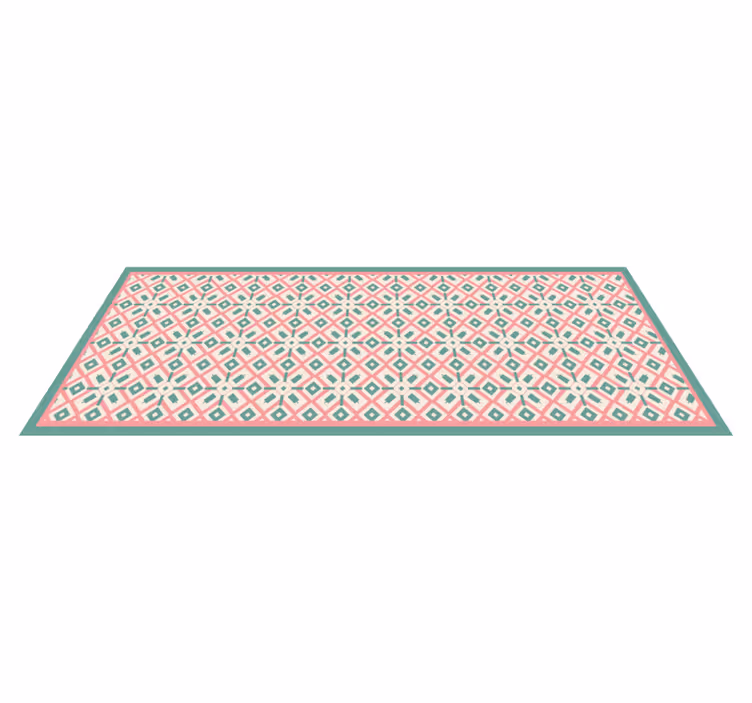 Vinylteppich rechteckig Pinkes, blaues und gelbes boho-muster - TenStickers