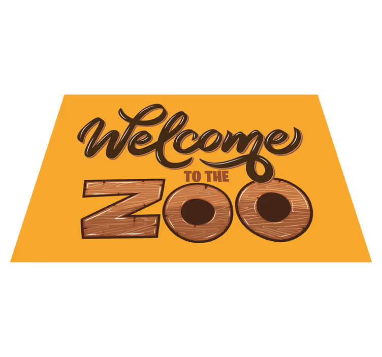 Vinyl Teppich mit Namen willkommen im zoo - TenStickers