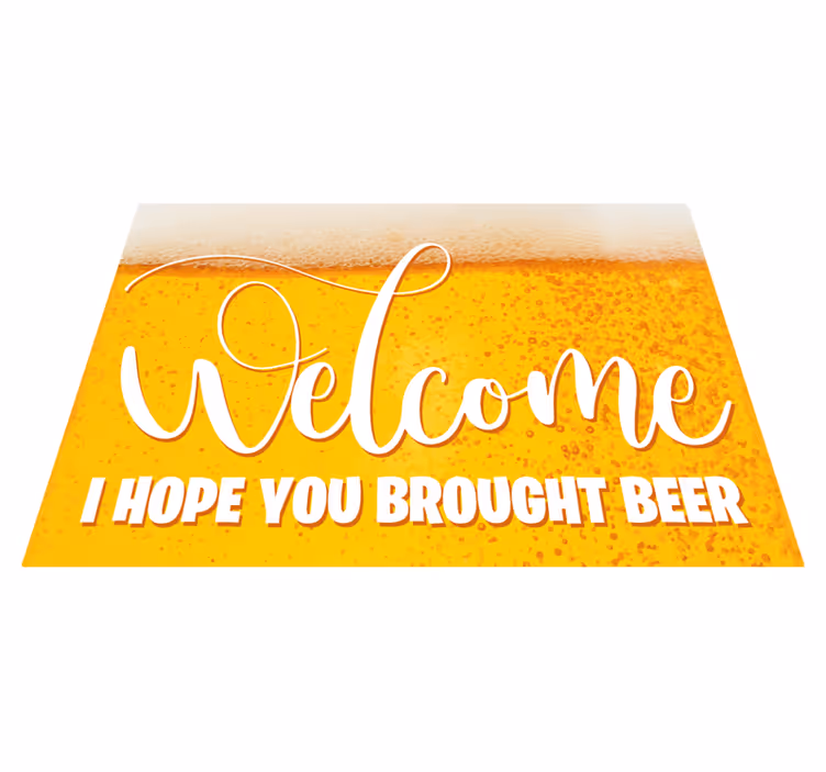 Vinylteppich modern Ein bier mitbringen willkommen - TenStickers