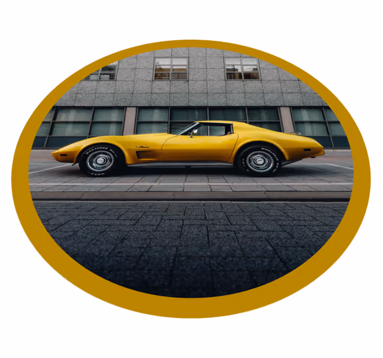 Vinyl Teppich Jugendzimmer klassisches gelbes auto - TenStickers