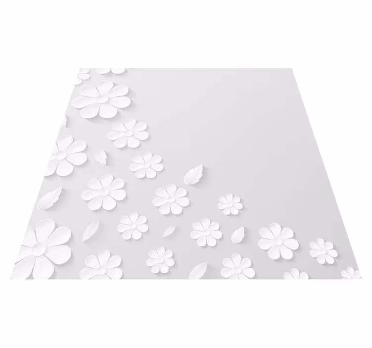 Vinyl Teppich Blumen weißes blumenmuster - TenStickers