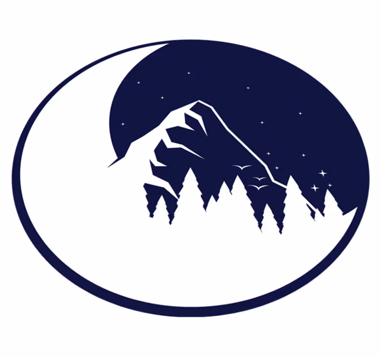 Vinylteppich modern Süße silhouette von wald und mond - TenStickers