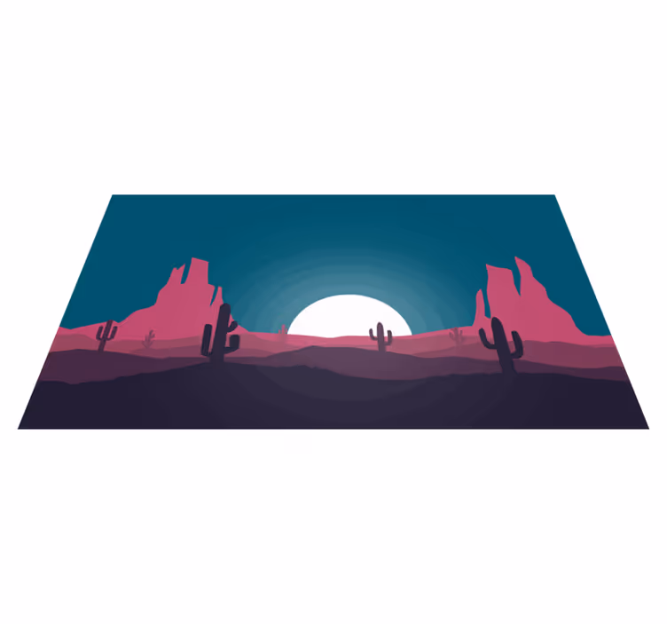 Vinyl Teppich Natur wüstensonnenuntergangsszene - TenStickers