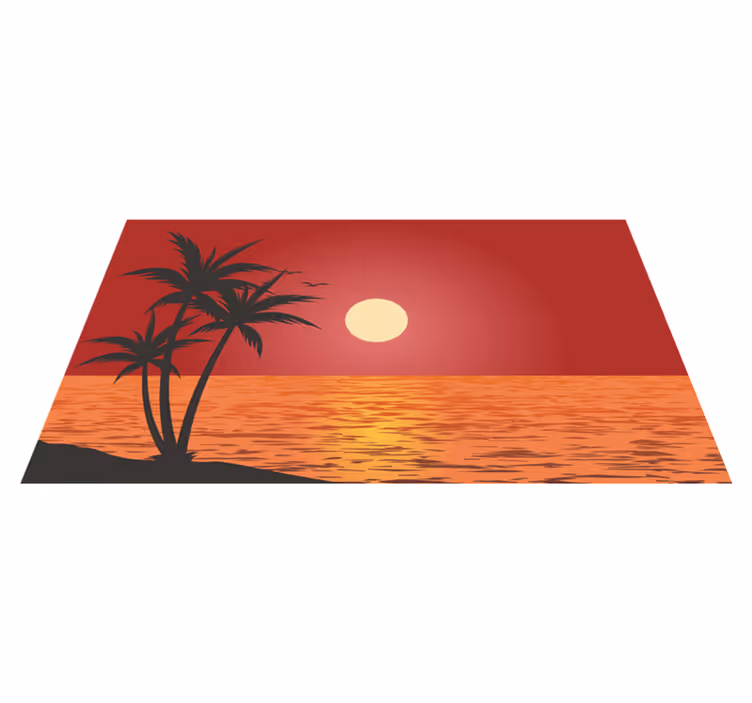 Vinyl teppich natur tropischer sonnenuntergang - TenStickers