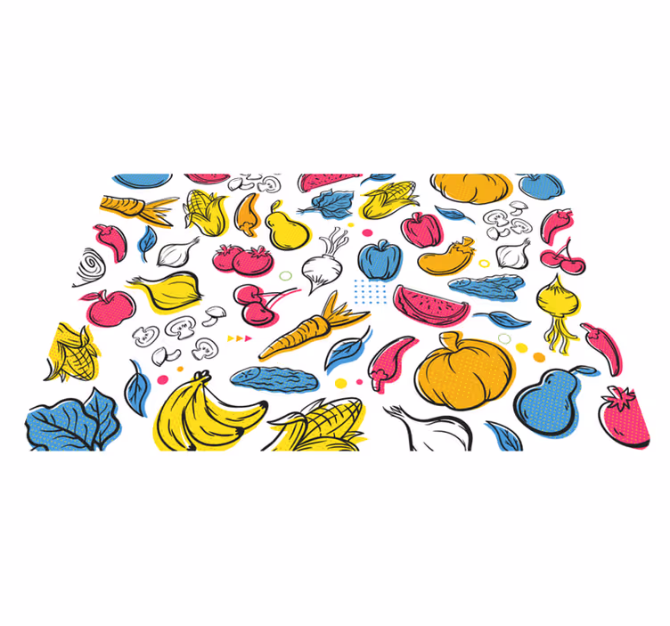 Vinyl Teppich Küche lebendige fruchtillustration - TenStickers
