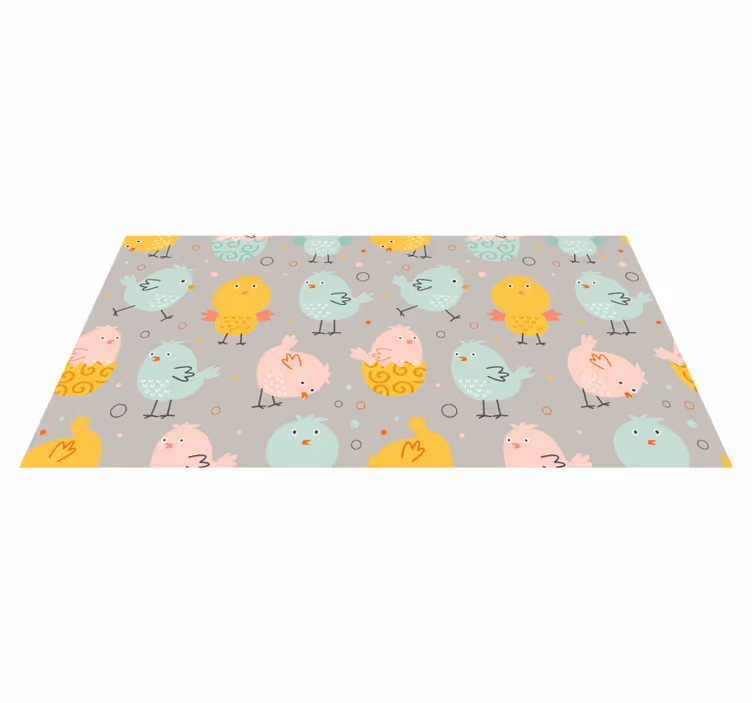 Vinyl Teppich Kinder bunte vogelfiguren - TenStickers