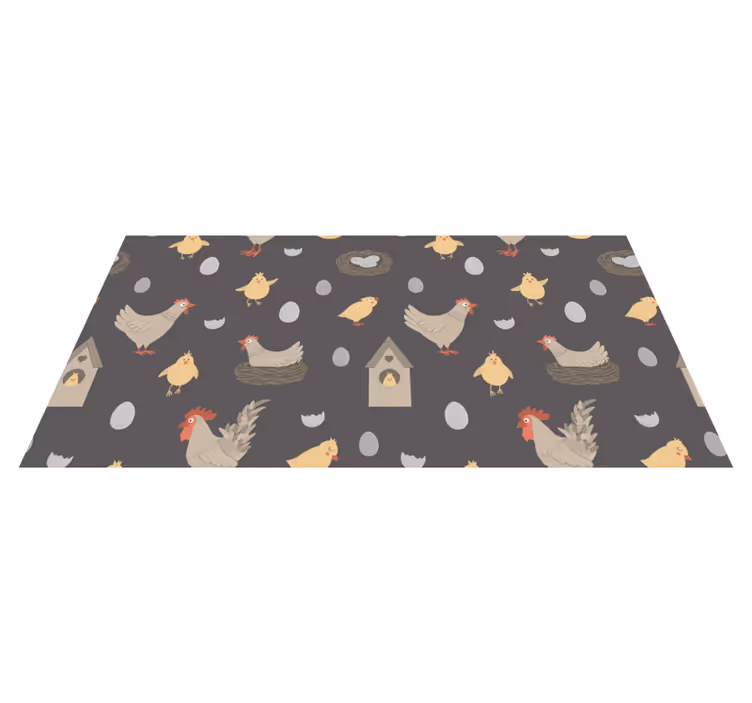 Vinyl Teppich Baby hühner und nester muster - TenStickers