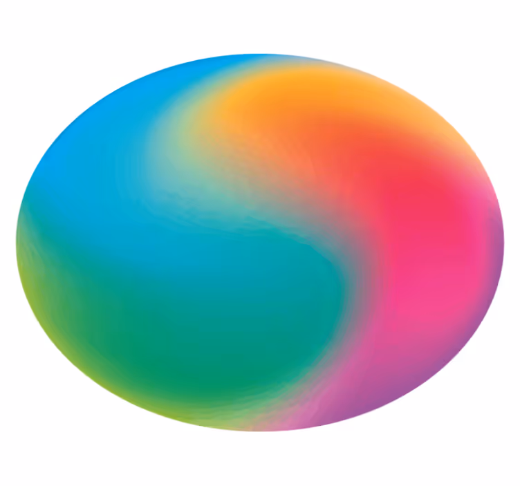Vinyl Teppich rund bunte farbverlaufskugel - TenStickers