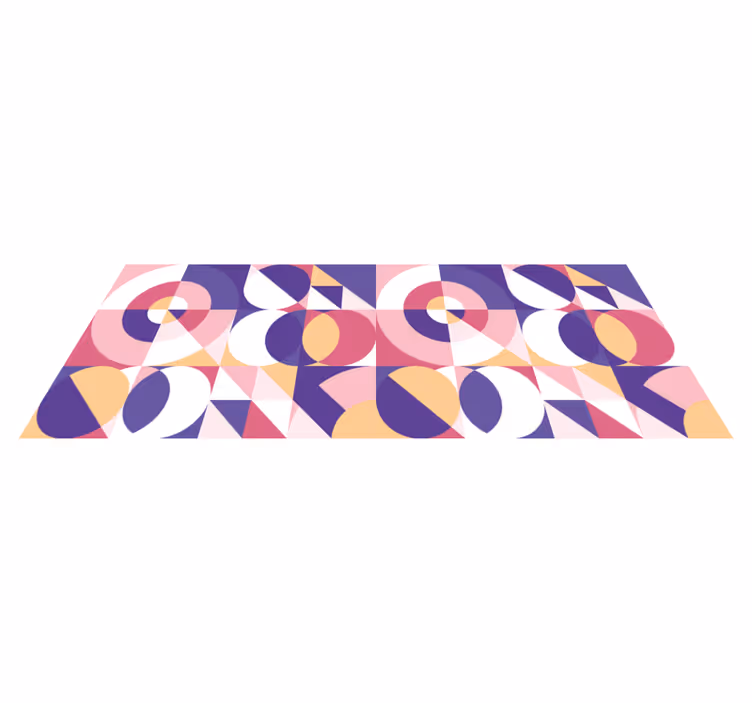 Vinyl Teppich Fliesenoptik bunte geometrische formen - TenStickers
