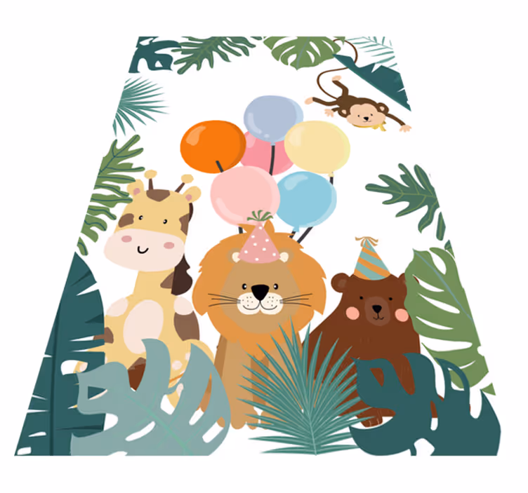 Vinyl Teppich Kinder safari-tier-feier - TenStickers