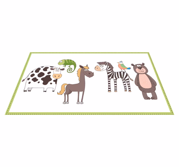 Vinyl Teppich Kinder süße tierfreunde - TenStickers
