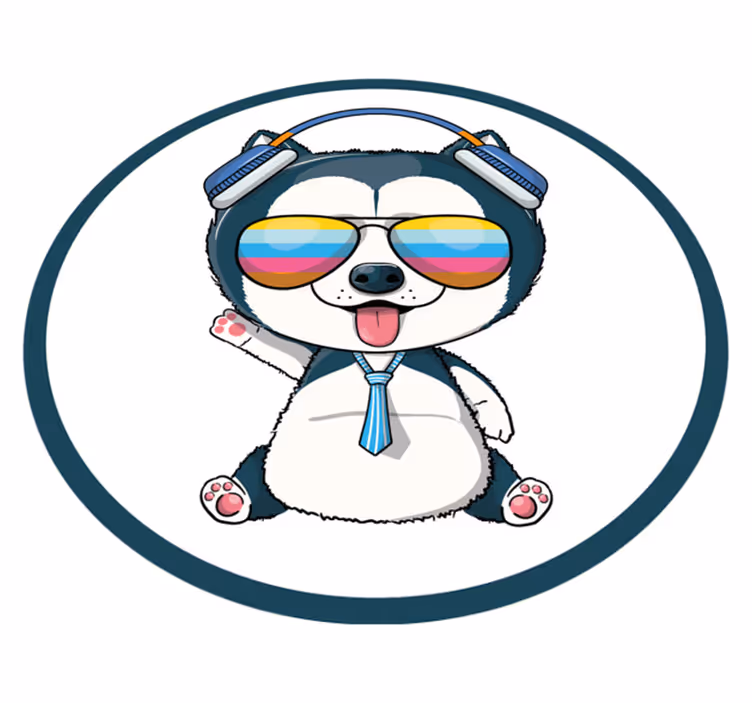 Vinyl Teppich Kinder cooler hundecharakter - TenStickers