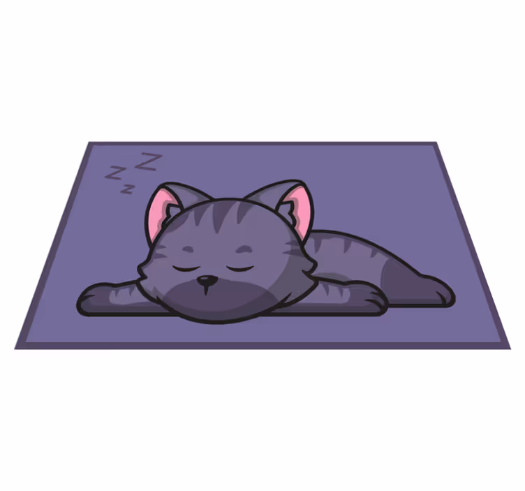 Vinyl Teppich Tiere schlafende katze - TenStickers