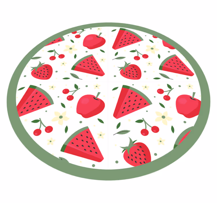 Vinyl Teppich Küche obst blumenmuster - TenStickers