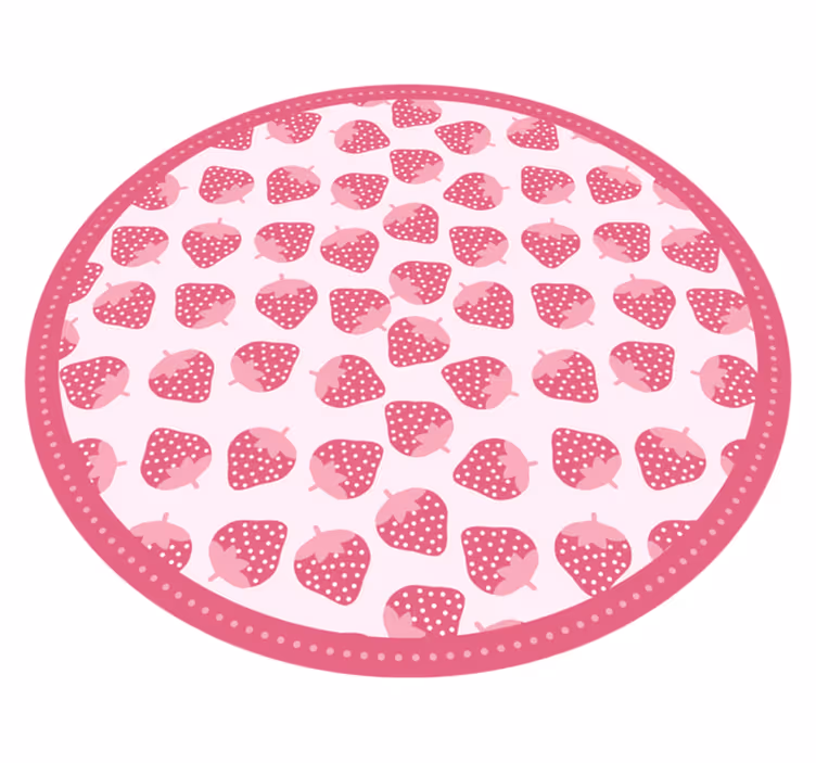 Vinyl Teppich Küche süßes erdbeermuster - TenStickers