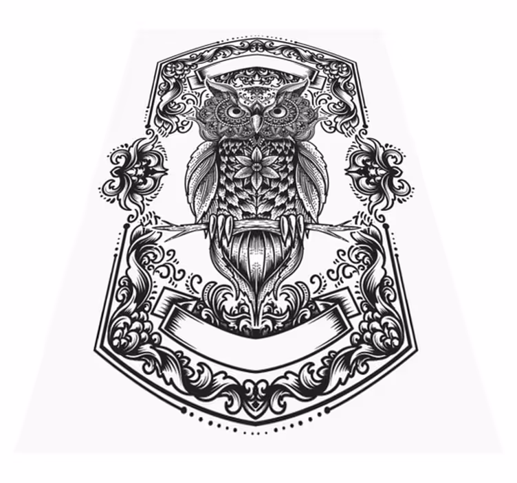 Vinyl Teppich Mandala aufwendiges eulenmotiv - TenStickers
