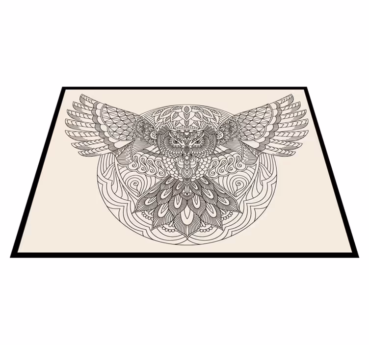 Vinyl Teppich Mandala elegantes eulenmuster - TenStickers