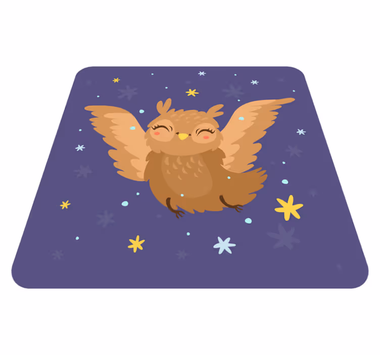 Vinylteppich kindlich mit fröhlichem eulendesign - TenStickers