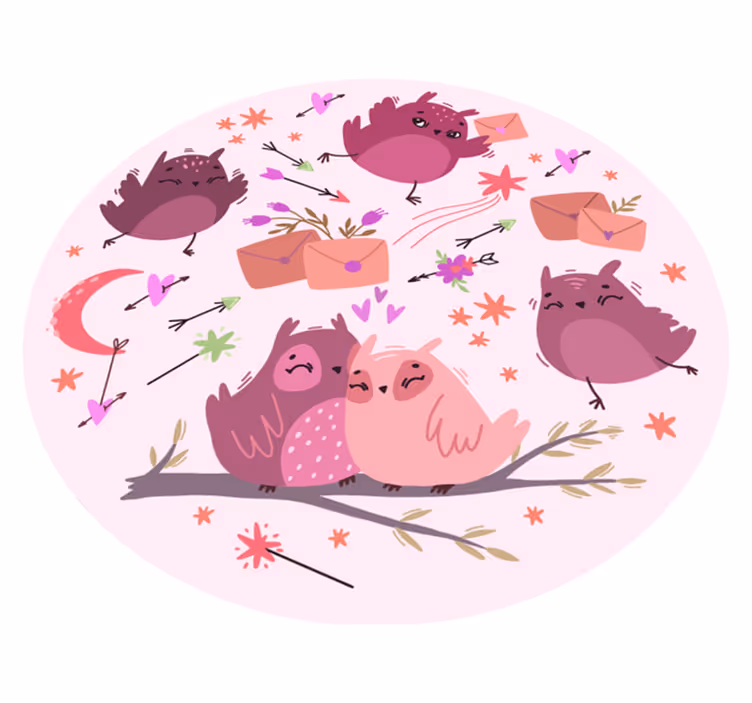 Vinyl Teppich Kinder lila eulen - TenStickers
