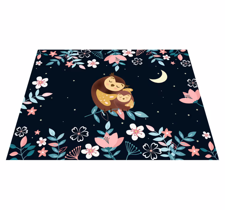 Vinyl teppich tiere mama eule liebe - TenStickers